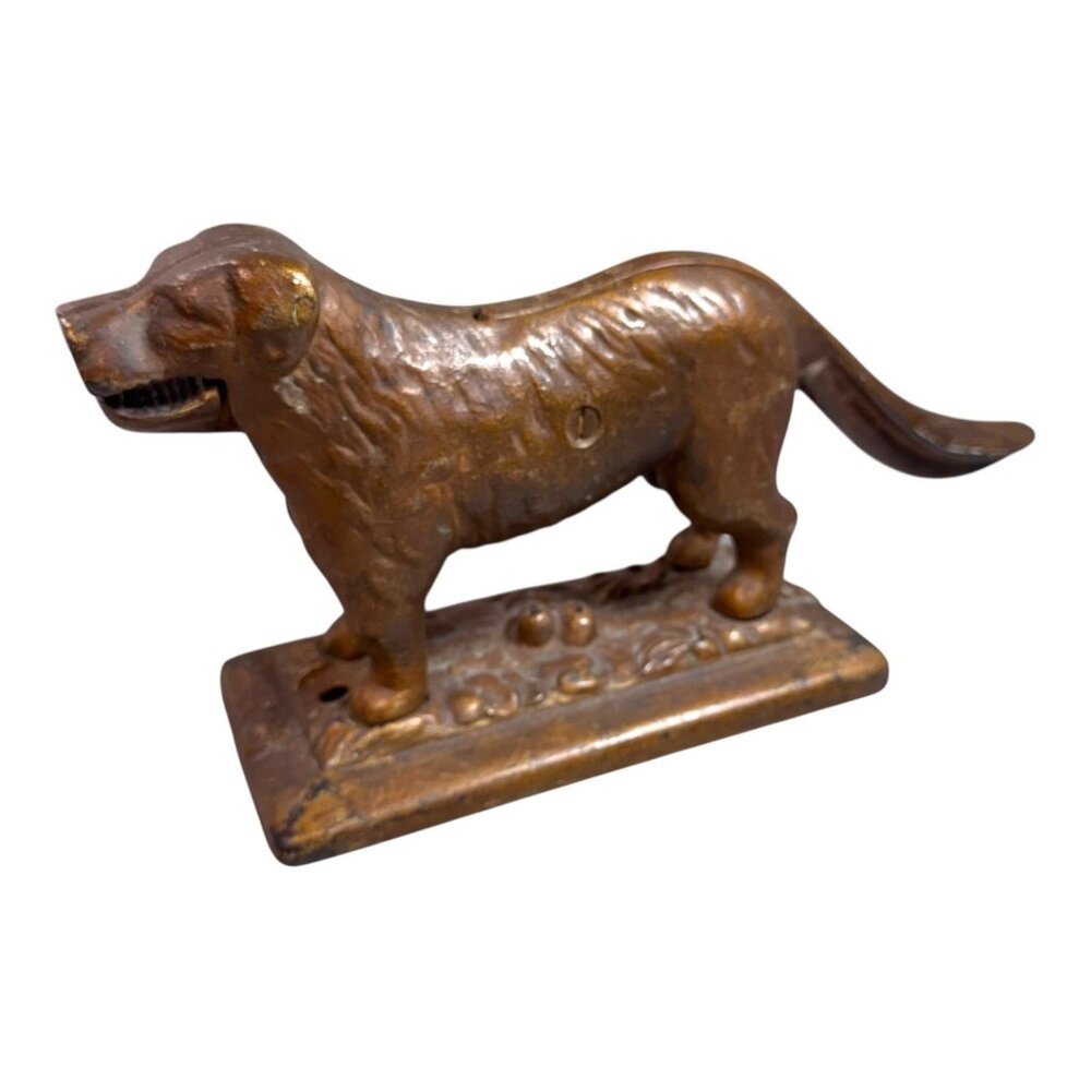 Farmhouse Antique Cast Iron Dog Nutcracker on Base Pat. 1919 St Bernard Original